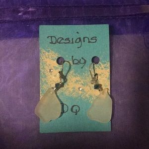 Real Sea Glass- Stainless Steel- Swarovski Crystal